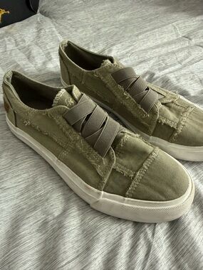 Women’s Olive Green Slip-On Canvas Loafers